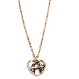 Paparazzi Gold Filigree Heart Necklace with Lovebirds